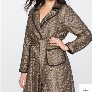 Long Sequin Trench Coat